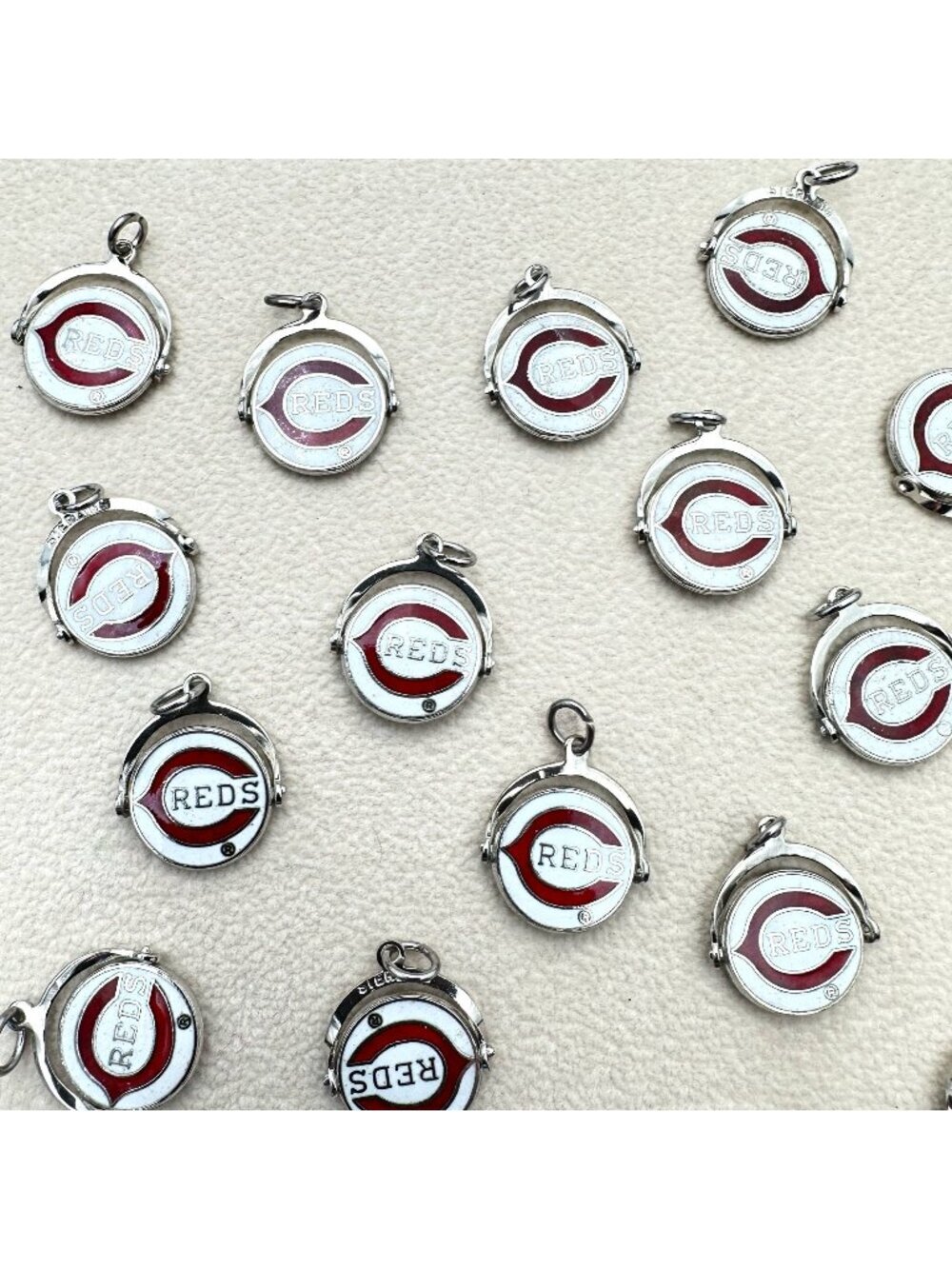 Sterling Silver Cincinnati Reds Spinner Pendant Charm Lot 46 Grams Wear or Resel